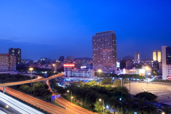 Vista notturna di Shenzhen, Cina — Foto Stock