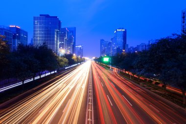 Night traffic on the street clipart