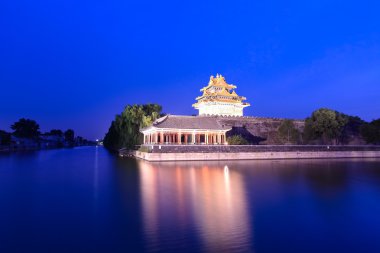 The imperial palace at night clipart