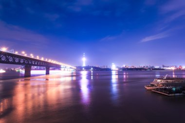 Night scene in wuhan clipart