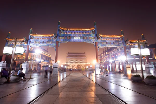 Oude commerciële straat in Peking — Stockfoto