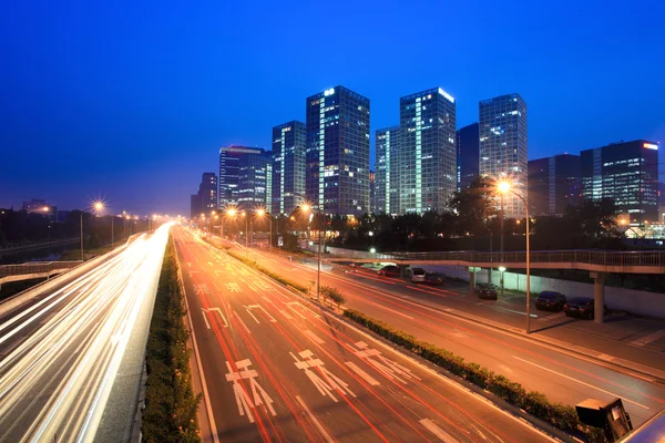 Nacht verkeer in Peking — Stockfoto