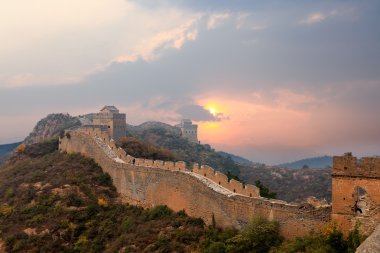 Great wall in sunset