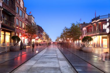Beijing qianmen street at night clipart