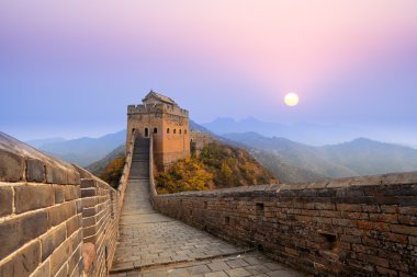 The great wall at sunrise clipart