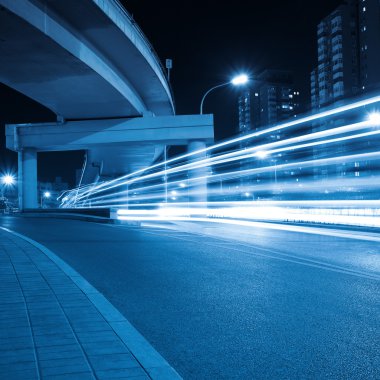 Light trails under the viaduct clipart