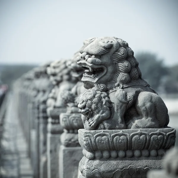 鮮やかな石造りのライオン — ストック写真