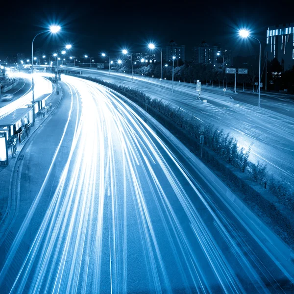 Light trails on the street — Stock Photo, Image