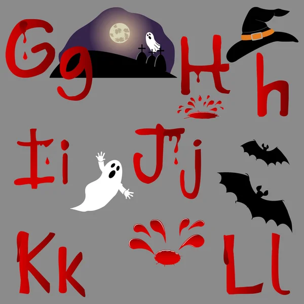 Alfabeto de Halloween . — Archivo Imágenes Vectoriales
