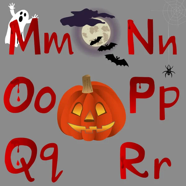 Alfabeto de Halloween . — Vetor de Stock
