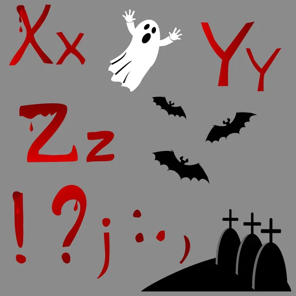 Алфавит Хэллоуина . — стоковый вектор