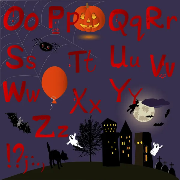 Halloween alfabet. — Stockvector