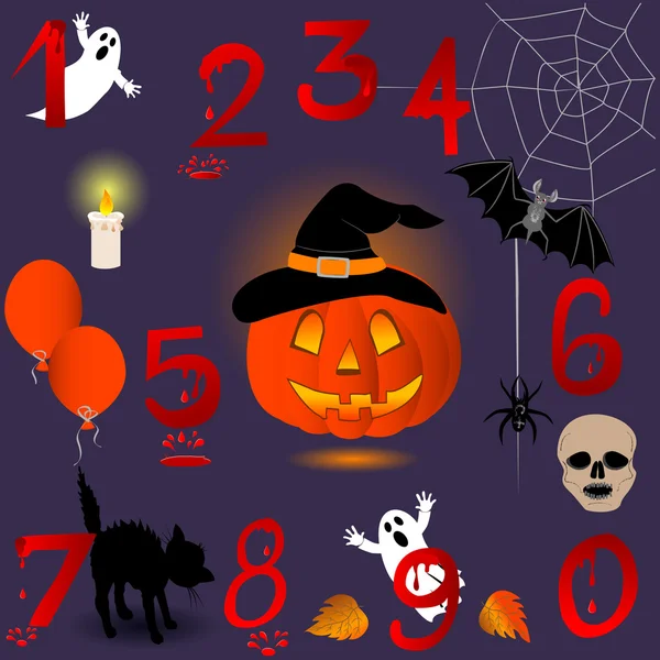 Halloween numbers. — Wektor stockowy