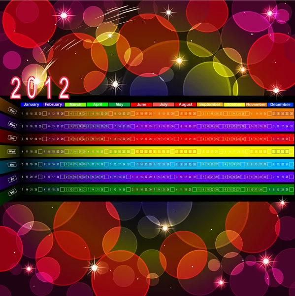 2012 年のカレンダー. — ストックベクタ