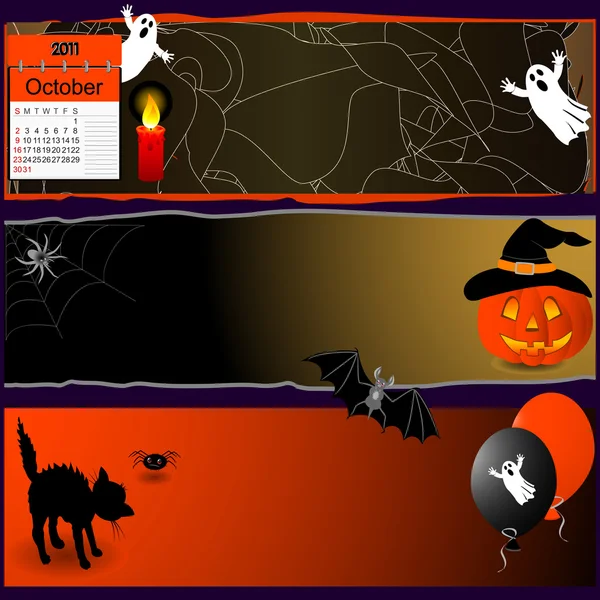 Bannières d'Halloween . — Image vectorielle