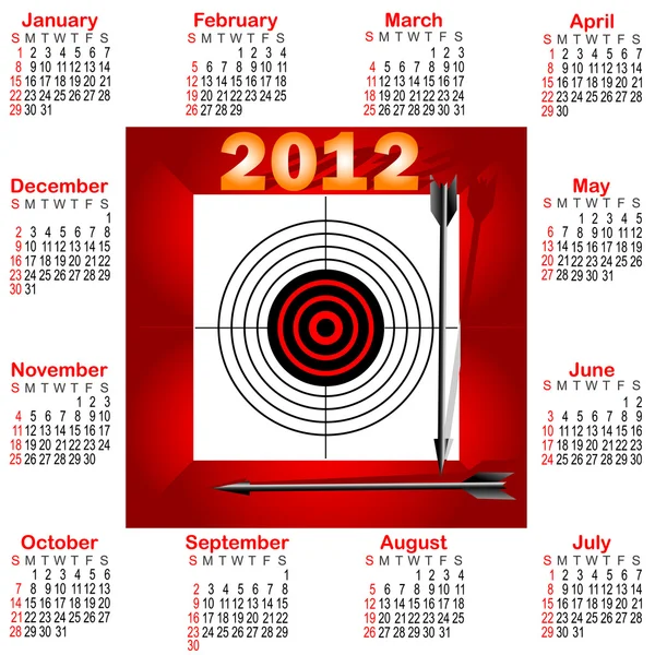 Kalendář pro rok 2012. — Stockový vektor