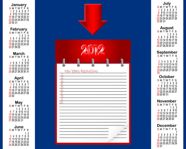 Календарь 2012 года . — стоковый вектор