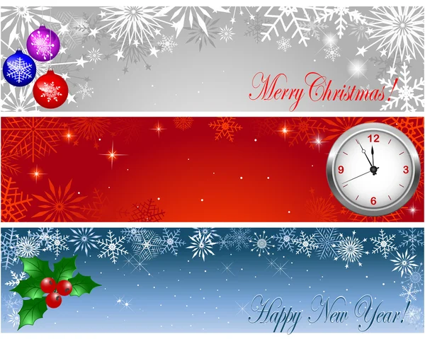 Bannières de Noël et Nouvel An. — Image vectorielle