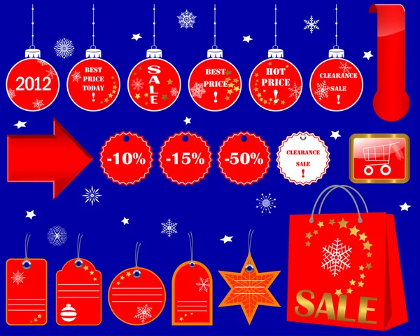 Iconos de venta de Navidad . — Archivo Imágenes Vectoriales