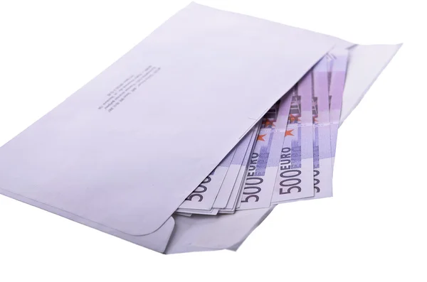 Monetary denominations in an envelope — Stock Photo, Image