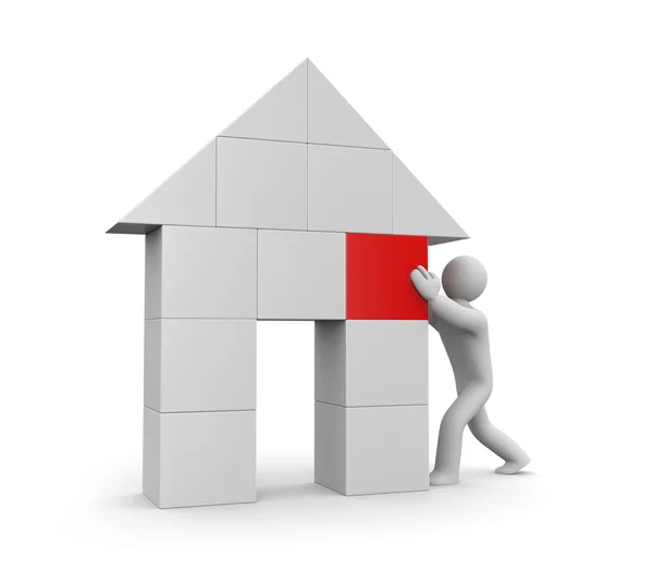 Person build house — Stock Photo, Image