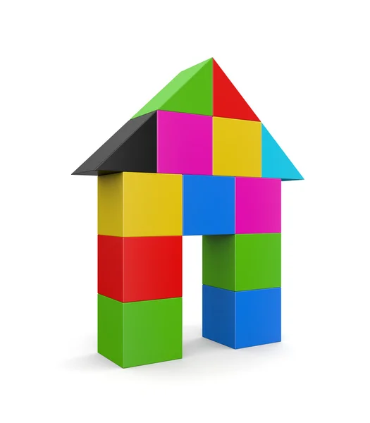 Huset från flerfärgade block — Stockfoto