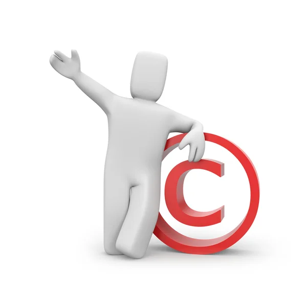 Person and copyright sign — Stock Photo, Image