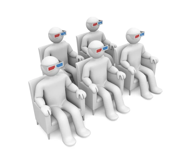 Group of person in 3d glasses — Stock Photo, Image