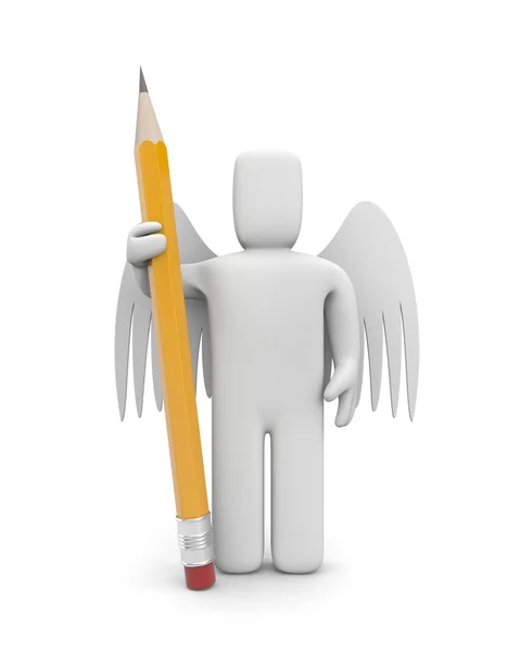 Ángel con lápiz — Foto de Stock