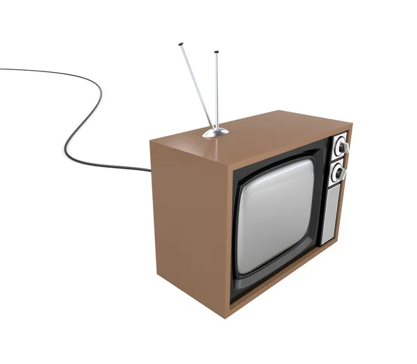 Ретро телевізор з кабелю — стокове фото