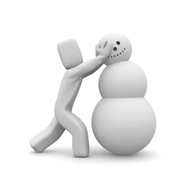 Construir el muñeco de nieve. Imagen contiene ruta de recorte —  Fotos de Stock