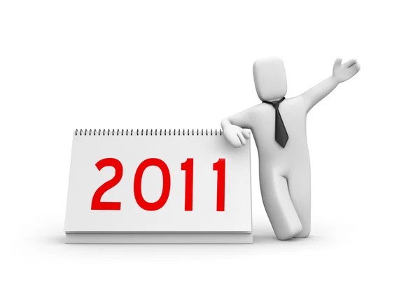 Persoon en kalender. Nieuwjaar concept — Stockfoto