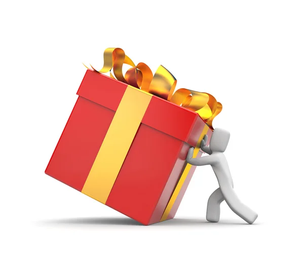 Person with gift — Stock Photo, Image