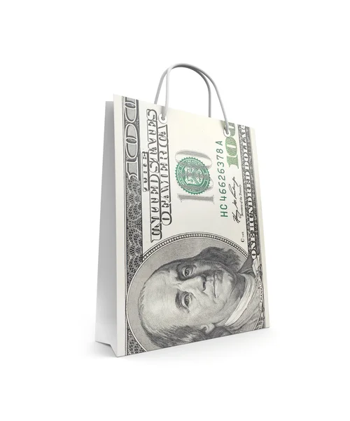 Shopping bag con stampa dollaro — Foto Stock