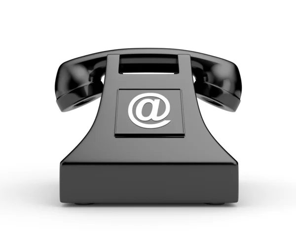 Telefone retro com símbolo de correio — Fotografia de Stock