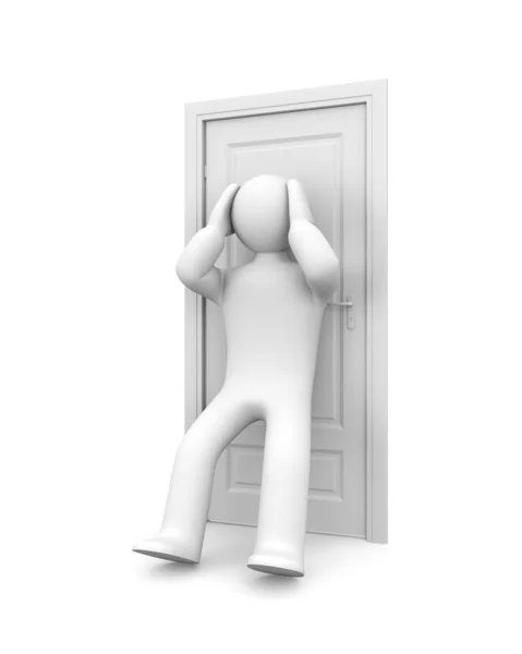 Att dölja problemen bakom en dörr — Stockfoto