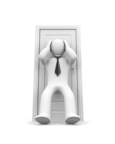 Om te verbergen van problemen achter een deur — Stockfoto