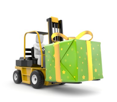 hediye kutusu ile forklift