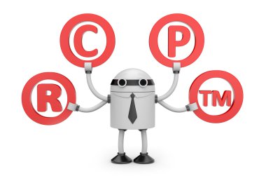 Robot with symbols clipart