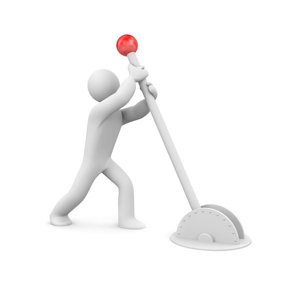 The person switch something