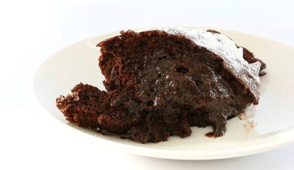Chocolate sSouffle cake portion — Stock Photo, Image