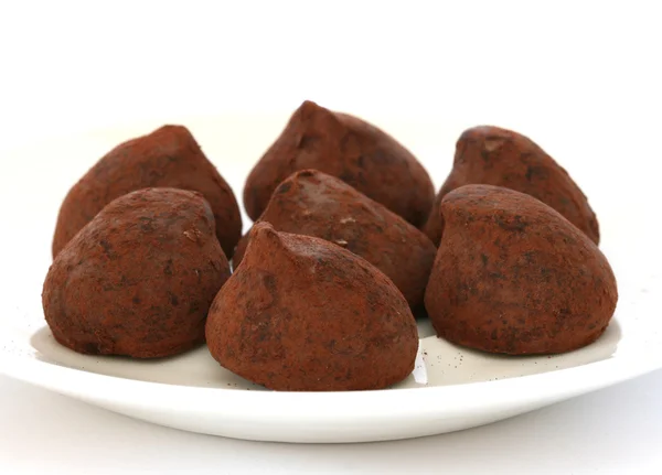Chocolate truffle pralines — Stock Photo, Image