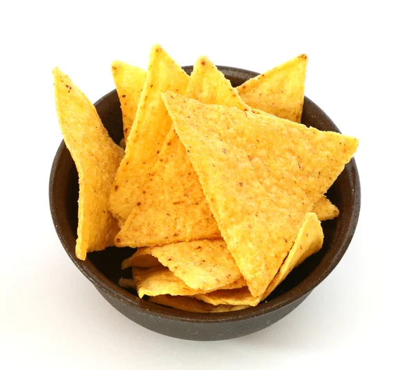 Chips de tortilla na tigela — Fotografia de Stock
