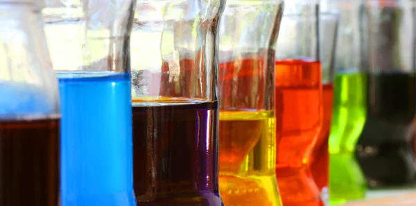 stock image Colorful liquids in glasses