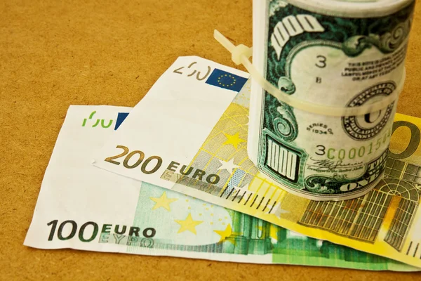 Dollár és euró — Stock Fotó