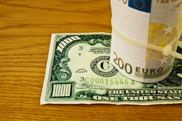Dollár és euró — Stock Fotó