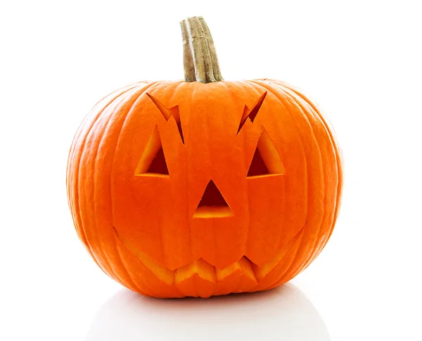 Scary halloween pumpkin with face — Stock Photo, Image