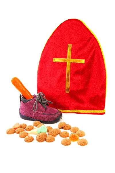Mitra di Sinterklaas e pepernoten — Foto Stock