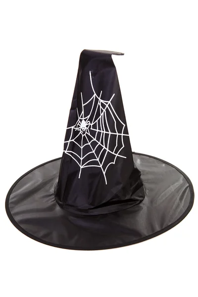 Tkanina czarny kapelusz czarownicy Halloween — Zdjęcie stockowe