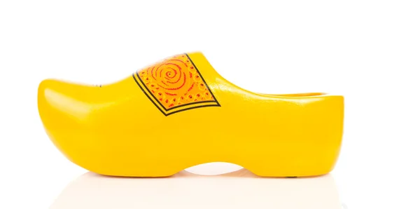 Dutch yellow wooden shoe — Stock Photo, Image